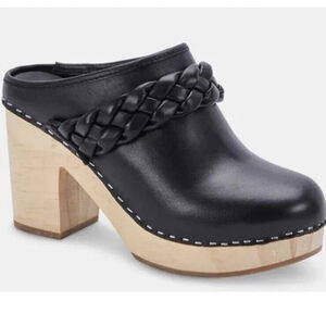 Dolce Vita Hila Slip On Braided Platform Wedge Clogs Size 8 Black Boho Chic $125